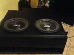 2 audioque hdc a 3 in a 9.2 cubic foot box tuned to 34  hz for my 2003 aurora front view